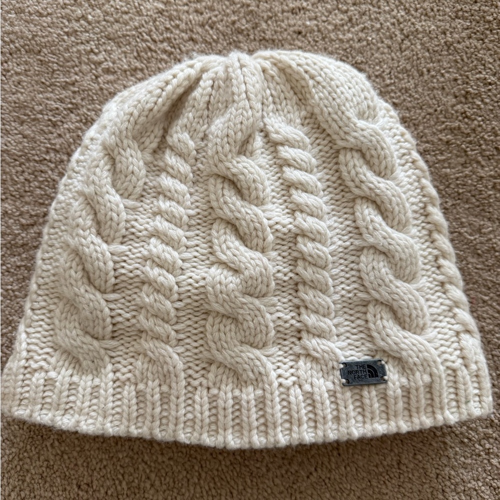 The North Face Ivory Cable Knit Beanie
